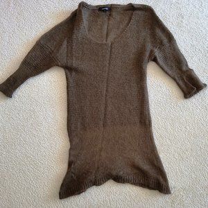 Cotélac Mohair Sweater Dress Tunic with Scoop Neck Olive Size 4 (US 12)